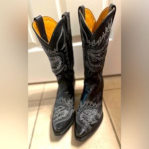 Dan Post Stylish Women’s Black Cowboy Boots Snip Toe